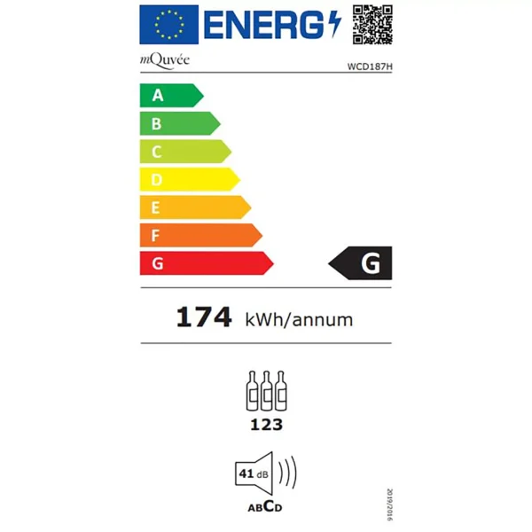 WineCave187-energy mQuvee WineCave 187 energetska oznaka