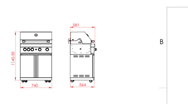 Crni inox plinski roštilj 7895