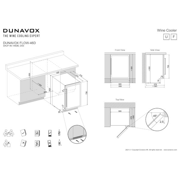 DUNAVOX DAUF-46.145BL vinski ormar, crni dizaјn