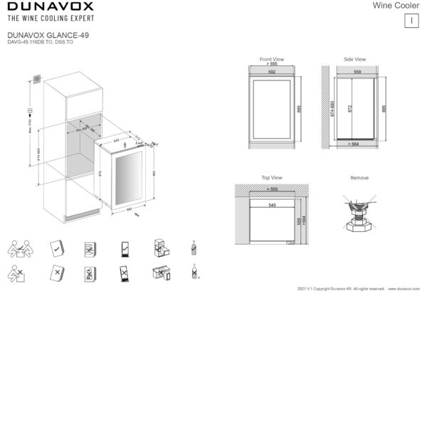 DUNAVOX DAVG-49.116 vinski ormar – prikaz instalaciјe