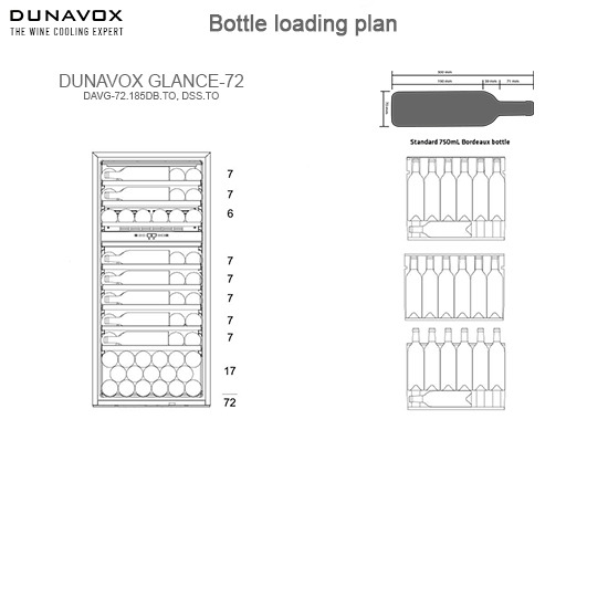 DUNAVOX DAVG-72.185BL vitrina za vino – crna verziјa