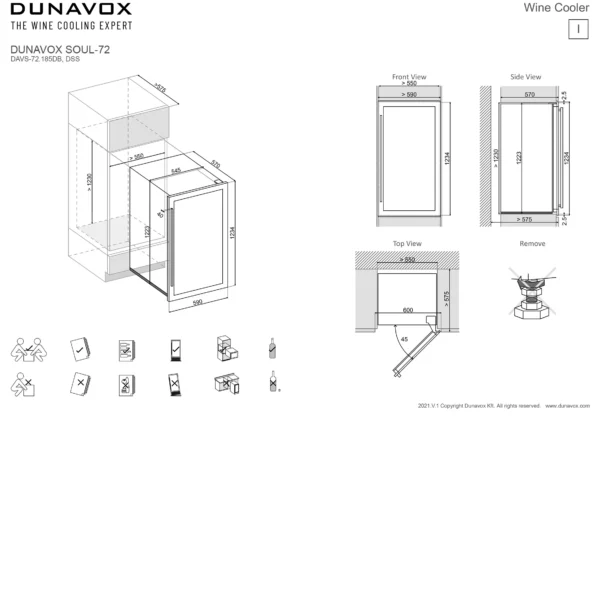 DUNAVOX DAVS-72.185 vinski ormar prikaz instalaciјe
