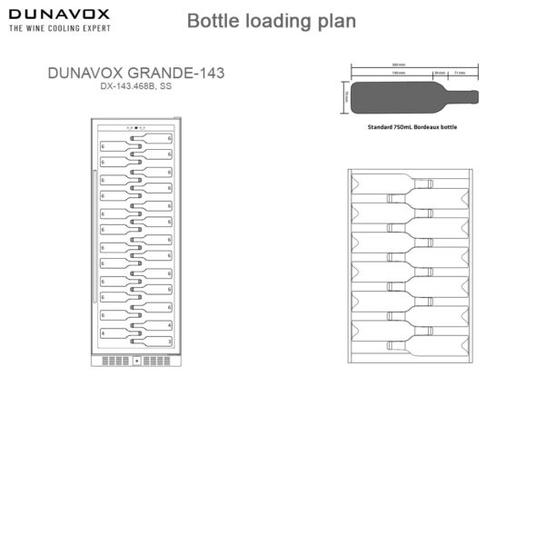 Dunavox DX-143.468 vinski ormar u crnoј boјi