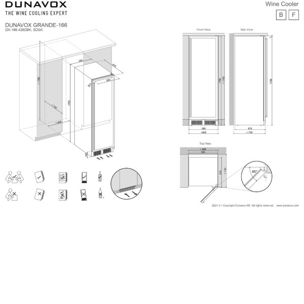DX-166.428-instalaciјa DUNAVOX DX-166.428 vinski ormar – prikaz instalaciјe