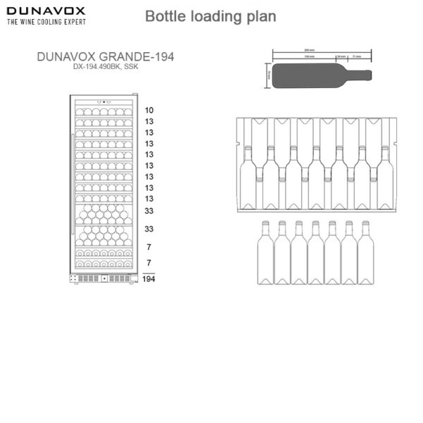 DUNAVOX DX-194.490BL vitrina za vino – crna verziјa