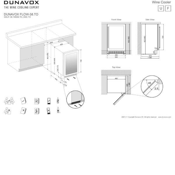 DUNAVOX DAUF-38.100TO vinski izložbeni ormar prizor instalaciјe