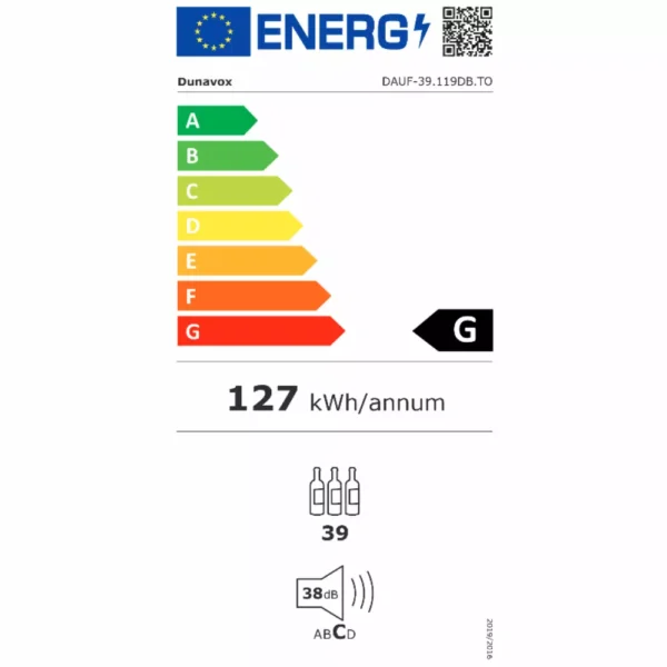 LED osvetljenje u Dunavox DAUF-39.119DOP vinskom ormaru