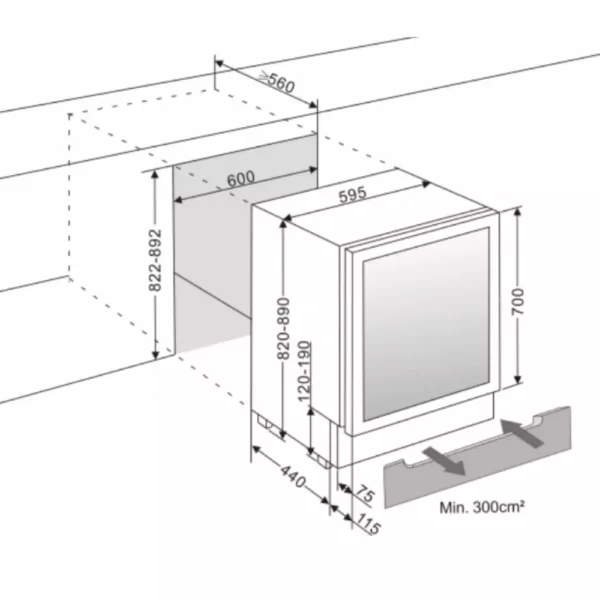 mQuvee BS60AB-700 hladnjak za pivo (6) mQuvée BS60AB detalj