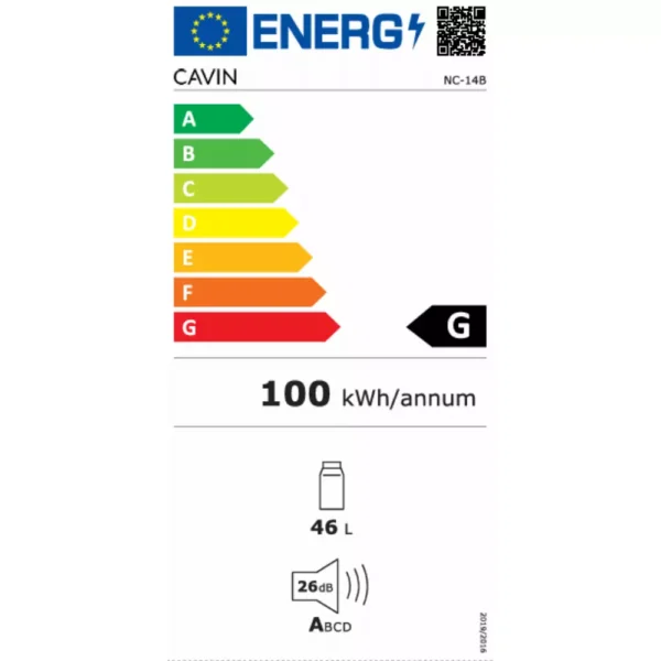 CAVIN NC-14B vinski ormar sa crnim staklenim vratima