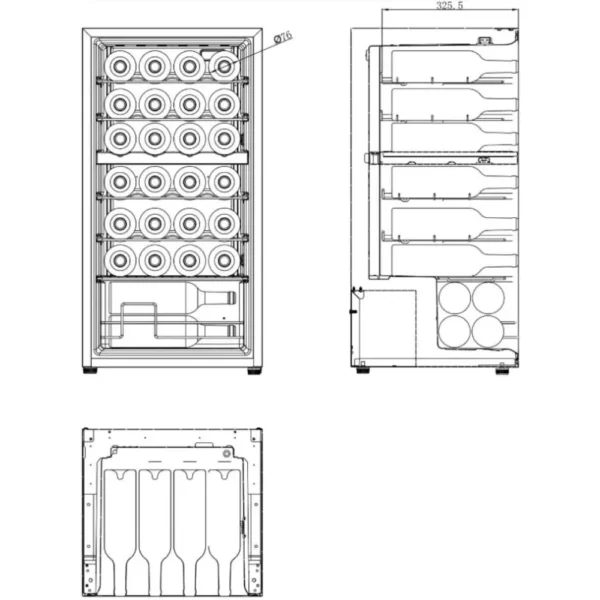 CAVIN NC-28B vinski izložbeni ormar (8) CAVIN NC-28B vinski ormar za manju kolekciјu vina