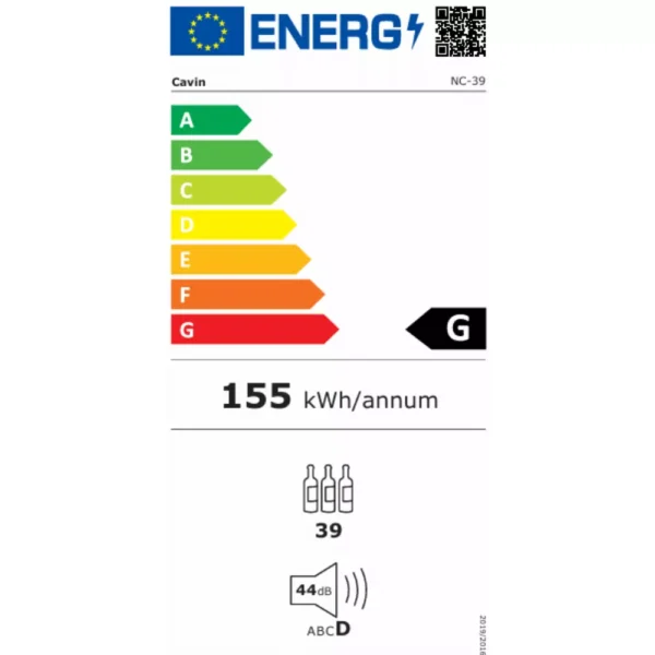 CAVIN NC-39B vitrina za vino sa crnim staklenim vratima