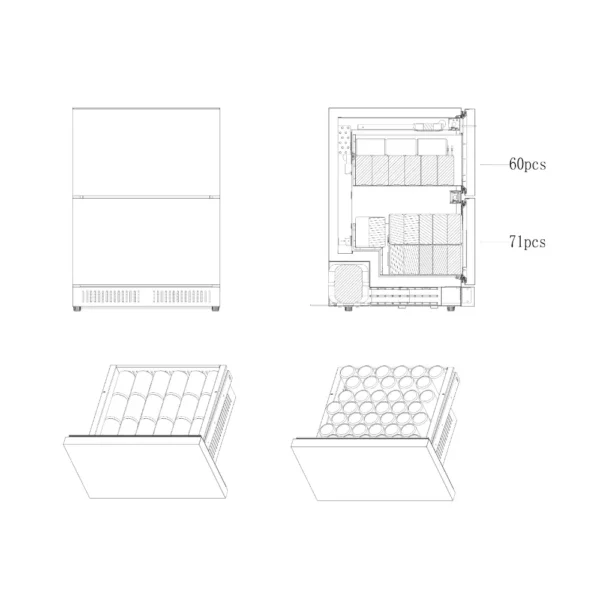 Gornji detalj vinskog ormara CAVIN SY-51D