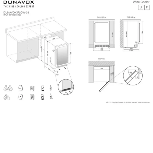 DUNAVOX DAUF-38.100DB staklena vrata sa UV zaštitom