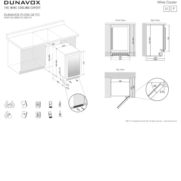 DUNAVOX DAUF-38.100DB vinski ormar.TO LED osvetljenje