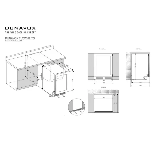 Raspored boca u vinskom ormaru Dunavox DAUF-39.119DB.TO