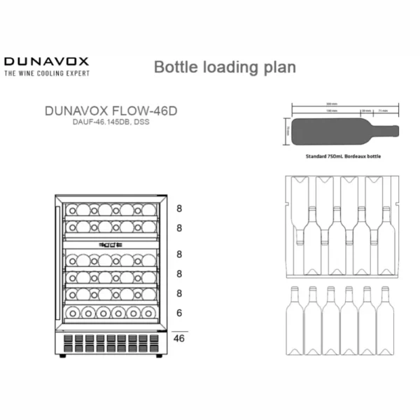 LED osvetljenje u Dunavox DAUF-46.145DBH vinskom ormaru