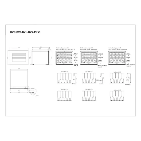 DUNAVOX DVH-19.50B.TO vinski ormar – staklena crna vrata