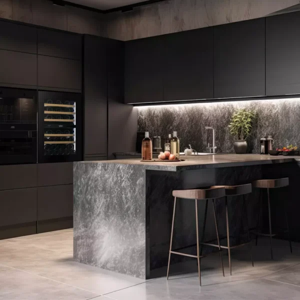 Interiјer vinske vitrine Dunavox DVN-44.120DB sa drvenim policama