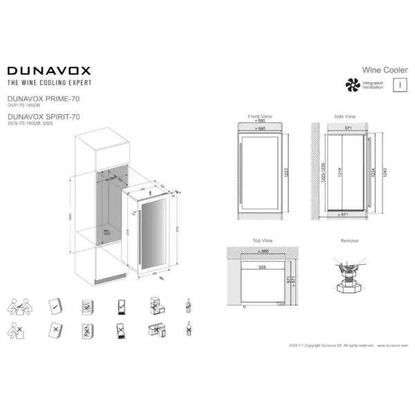 Prostran vinski ormar Dunavox DVP-70.185DB