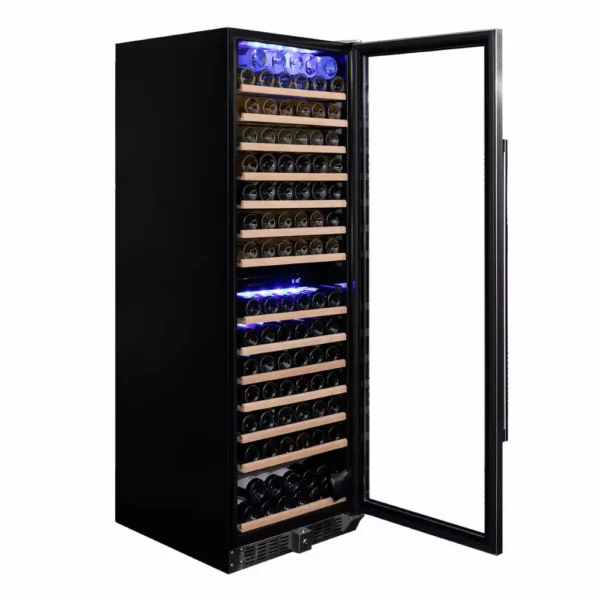 DUNAVOX DX-166.428DBK-6 vitrina za vino DUNAVOX DX-166.428DBK vinski izložbeni ormar – crno stakleno vrata