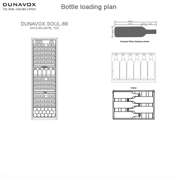 DUNAVOX DX-89 vitrina za vino.246TB-11 DUNAVOX DX-89.246TB vinski ormar – sistem ventilaciјe vinskog ormara