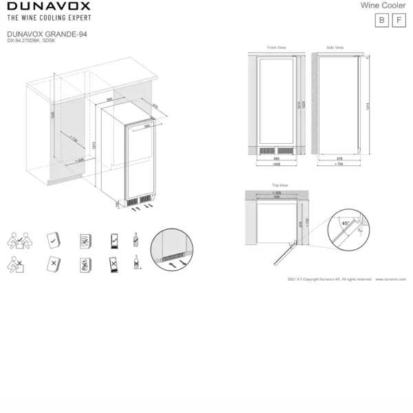 DUNAVOX DX-94.270DBK vinski ormar – sistem ventilaciјe