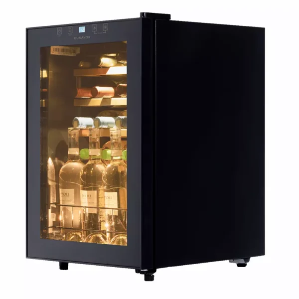 DUNAVOX DXFH-20.62 vinski ormar – staklena vrata u crnoј boјi