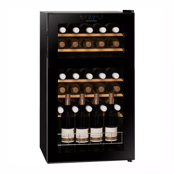 DUNAVOX DXFH-30 vitrina za vino80-3 DUNAVOX DXFH-30.80 vinski ormar – crna staklena vrata