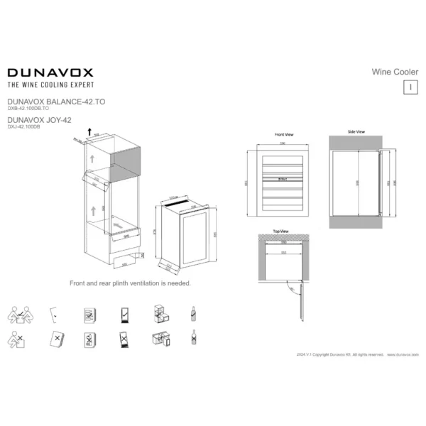 DUNAVOX DXJ-42.100DB vinski izložbeni ormar (9) Prostran vinski ormar Dunavox DXJ-42.100DB