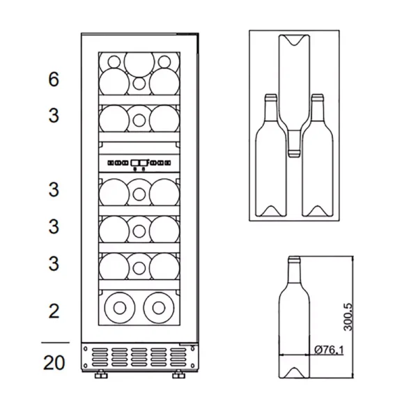 mQuvee WCD30FGB-800 vinski ormar (5) LED osvetljenje u vinskom ormaru mQuvee