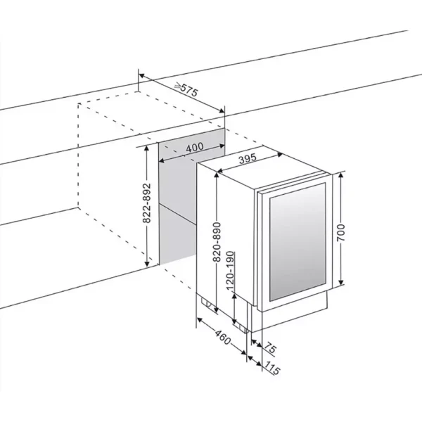 mQuvee WCD40AB-700 vinski ormar širine 40 cm