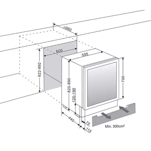 mQuvee WCD60AB-700 premium vinski ormar