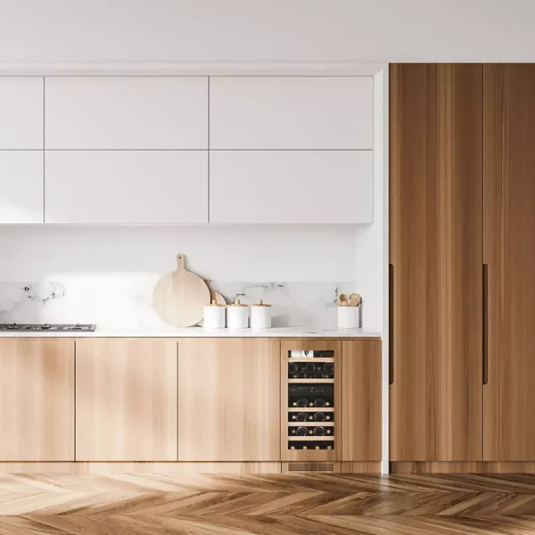 Ugraђeni vinski ormar mQuvee WCED40PRP sa staklenim vratima