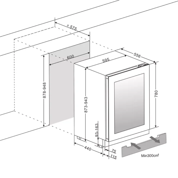 mQuvee WCED60FGBP-780 unutrašnji detalj