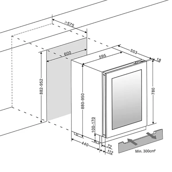 LED osvetljenje u vinskom ormaru mQuvee WCED60PRP