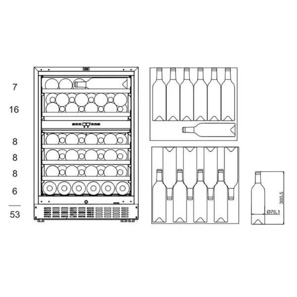 Prostran vinski ormar mQuvee WCED60PRP