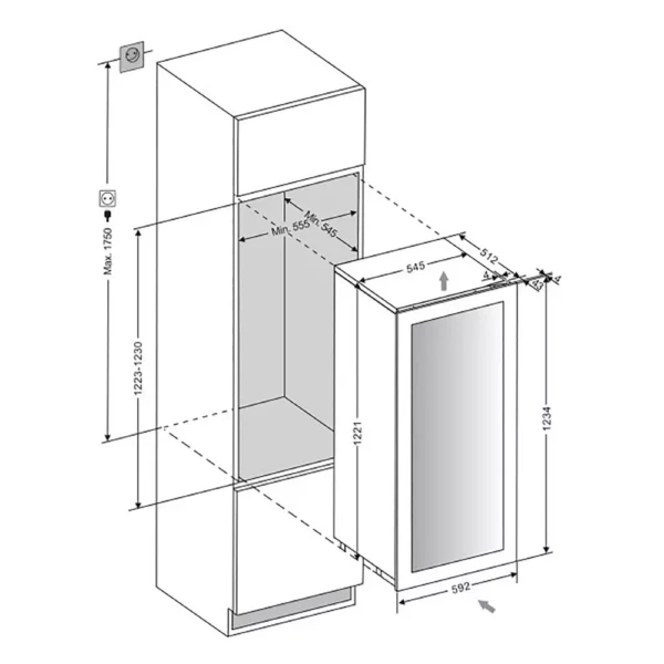 mQuvee WKD70AB vitrina za izložbu vina (5) mQuvee WKD70AB integrisani vinski ormar