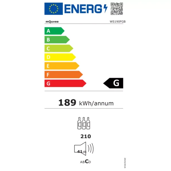 Profesionalni mQuvee WS190FGB vinski ormar
