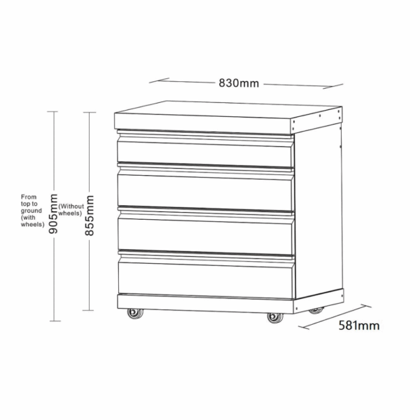 Crni inox modul fioka 10995 - 83 cm