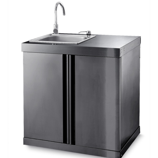 Crni inox modul sa sudoperom i ormarićem 16080