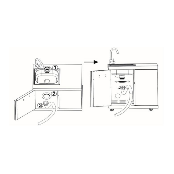 Crni inox modul sa sudoperom i ormarićem 16080