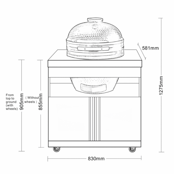 Crni inox Kamado modul 8388