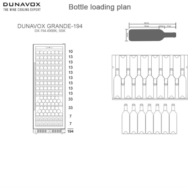 DUNAVOX DX-194.490BK vinska vitrina
