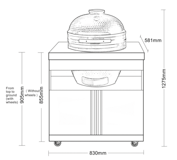 Crni inox Kamado modul 8388