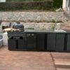 Crni inox modul sa sudoperom i ormarićem 16080