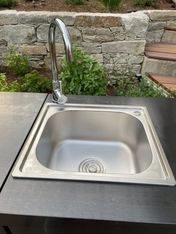 Crni inox modul sa sudoperom i ormarićem 16080