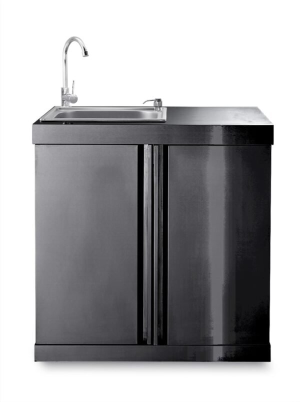 Crni inox modul sa sudoperom i ormarićem 16080