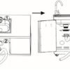 Crni inox modul sa sudoperom i ormarićem 16080
