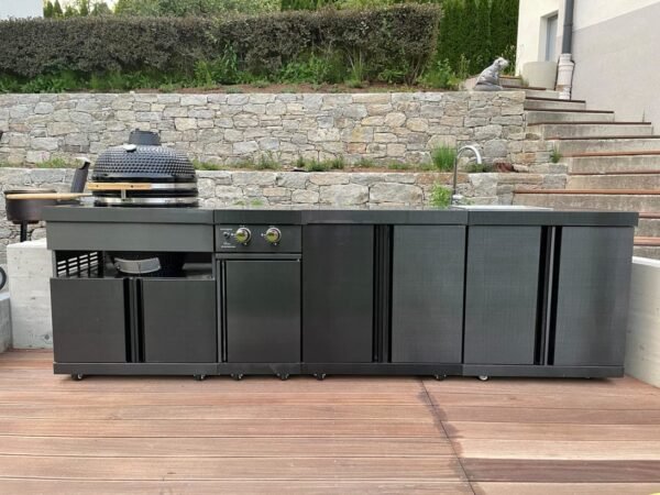 Crni inox modul sa ormarićem za odlaganje 15915