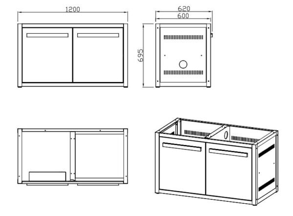nordic-line-base-module-with-door-120-cm-2-modules-black-5 Nordic linija osnovni modul sa vratima 8291